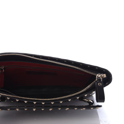 Valentino Garavani Nappa Rockstud Spike Side Slip Zip Clutch Black 5 of 8