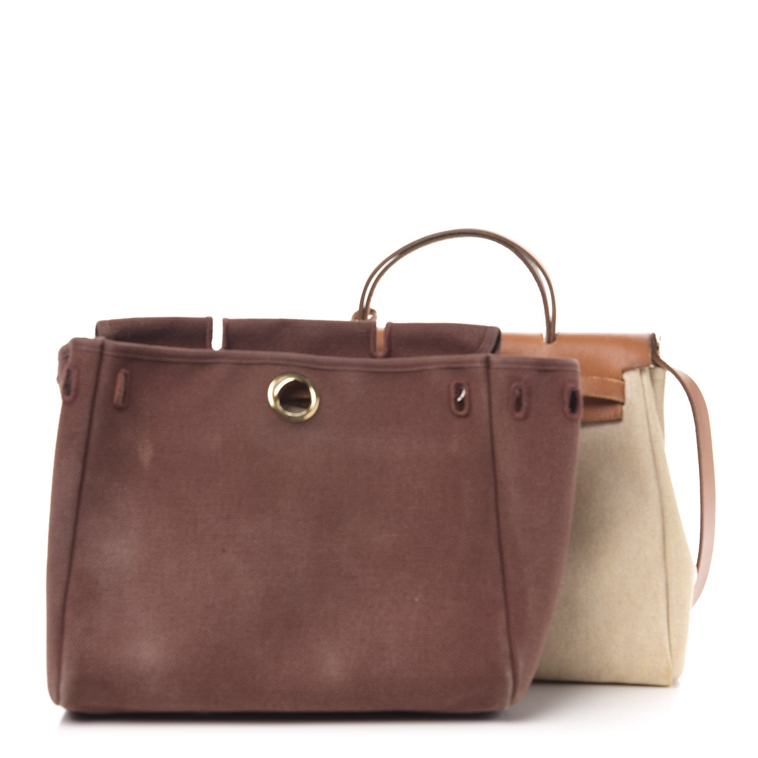 Hermes Toile Vache Calfskin Herbag 30 PM Natural 3 of 21