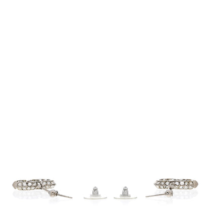 Chanel Baguette Crystal CC Drop Earrings Silver 3 of 4