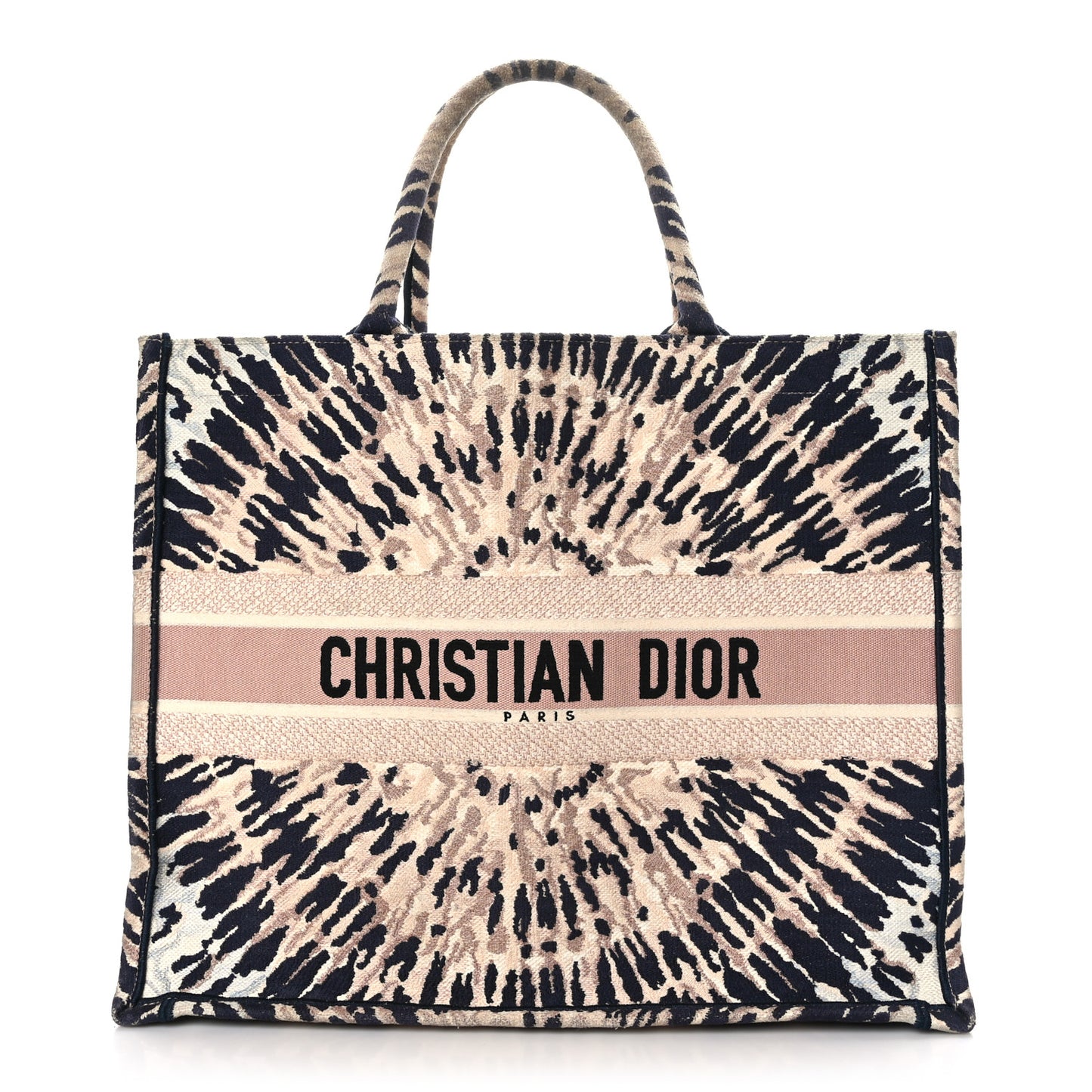 Canvas Embroidered Tie Dye Large Book Tote Multicolor