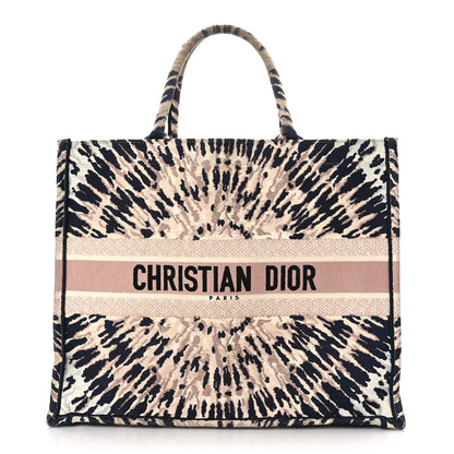 Christian Dior Canvas Embroidered Tie Dye Large Book Tote Multicolor 1 of 9