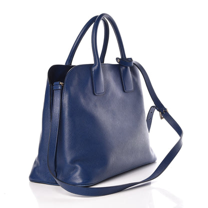 Prada Saffiano Cuir Open Promenade Tote Bluette 4 of 15
