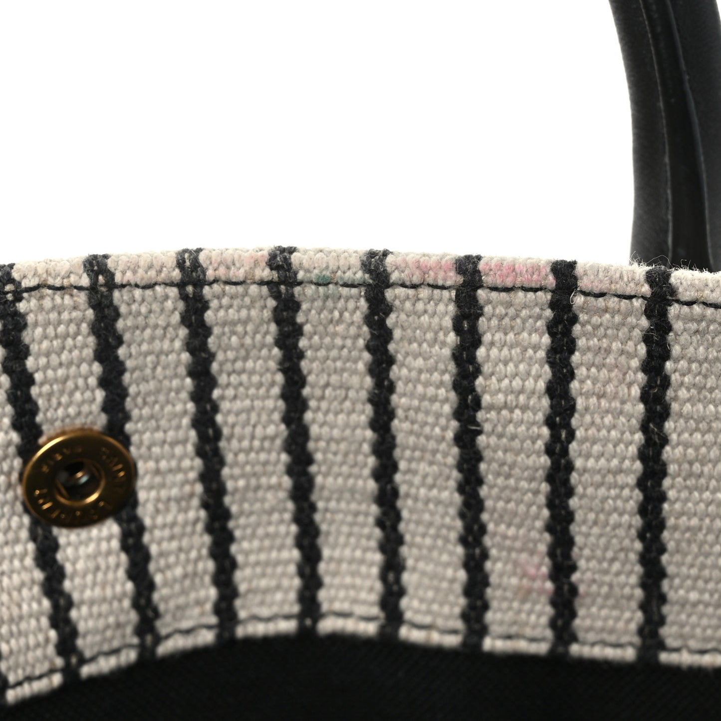 Embroidered Cotton Linen Rive Gauche Noe Tote Natural Black