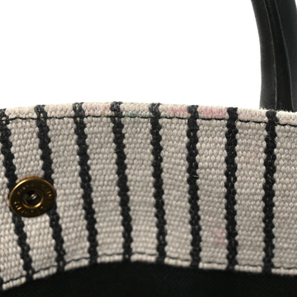 Saint Laurent Embroidered Cotton Linen Rive Gauche Noe Tote Natural Black 8 of 10