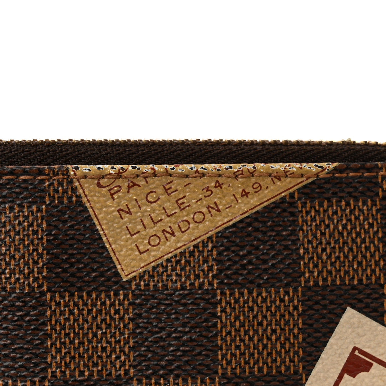 Louis Vuitton Damier Ebene Trunks Labels Pochette MM Milla 12 of 14