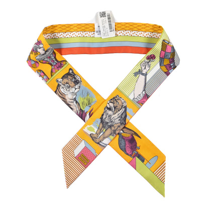 Hermes Silk Twilly Grand Theatre Nouveau Soleil Vert Fluo Multicolor 1 of 4