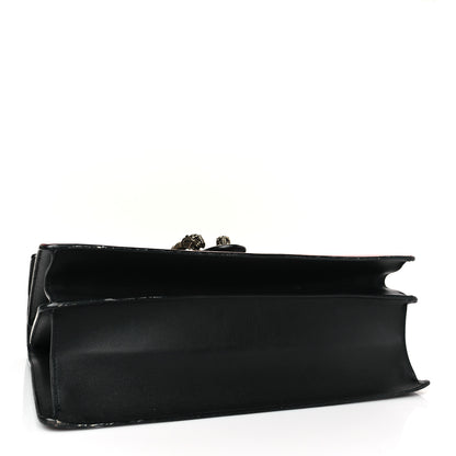 Gucci Calfskin Bamboo Web Large Dionysus Top Handle Bag Black Bright Evergreen Hibiscus Red 4 of 12
