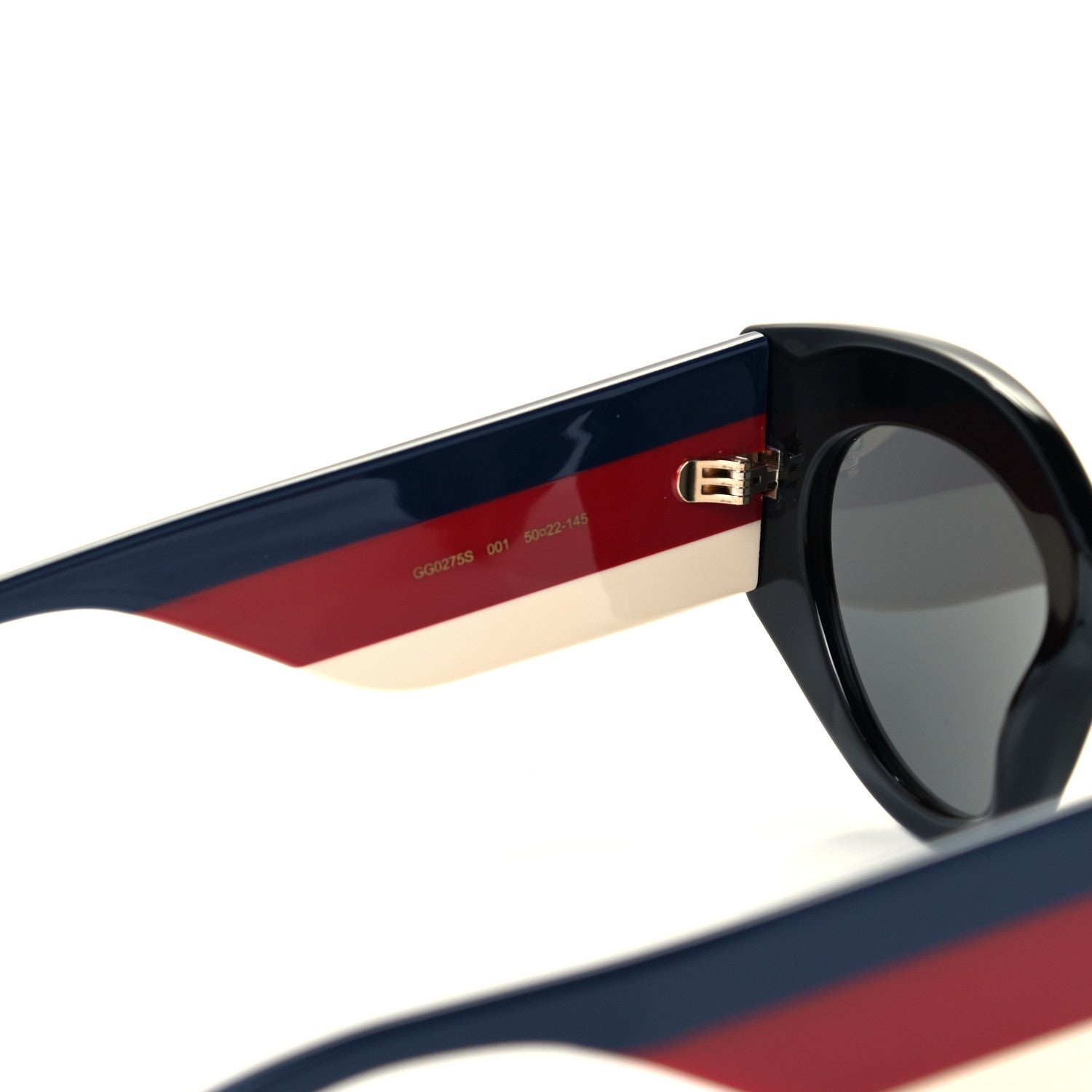 Gucci Acetate Oversized Rectangle Frame Web Sunglasses GG 0275/S Black 5 of 8