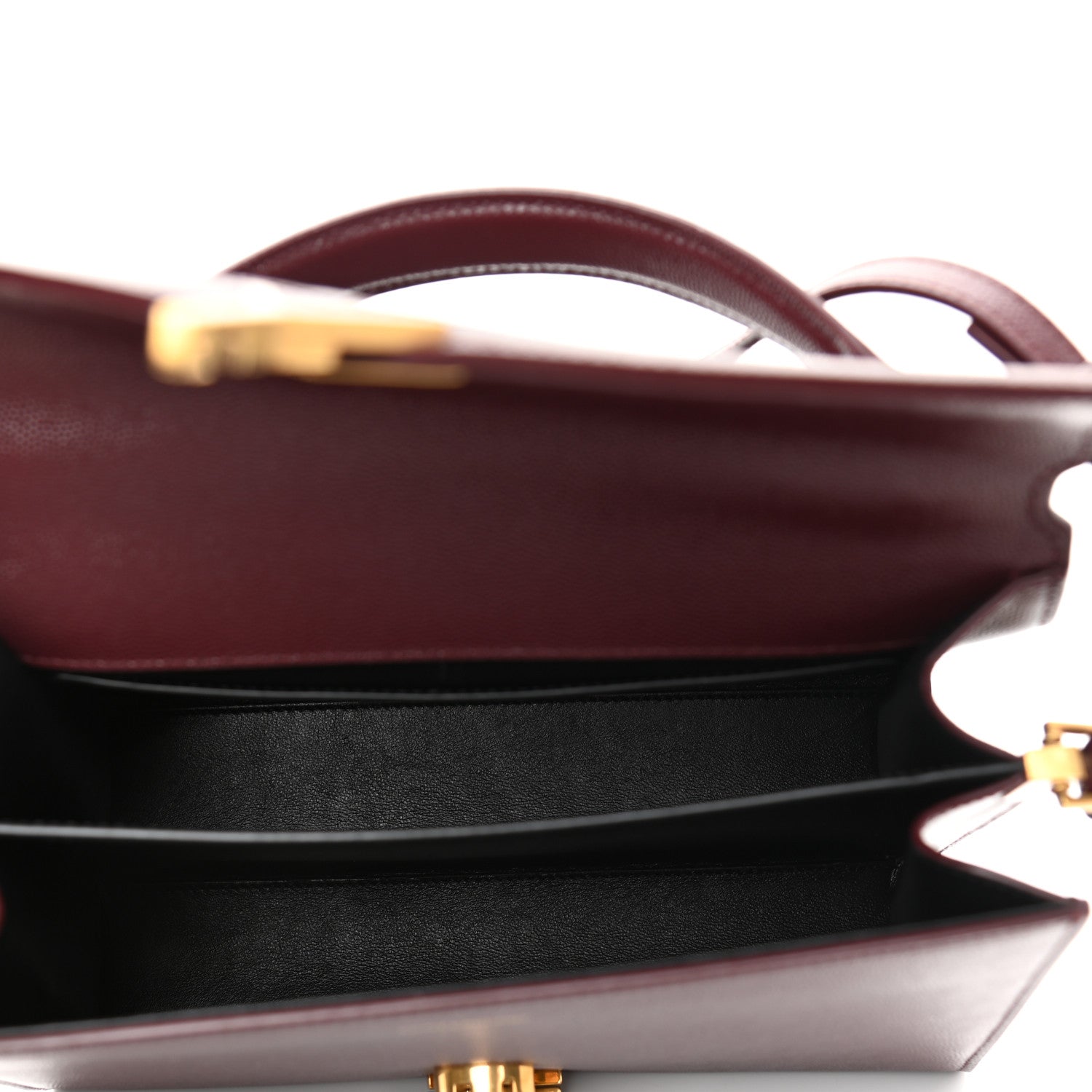 Saint Laurent Grain de Poudre Medium Classic Monogram Cassandra Top Handle Rouge Legion 5 of 7