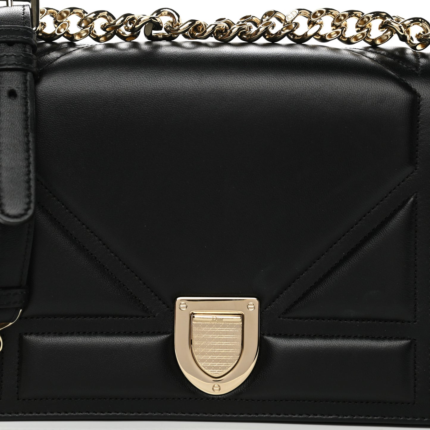 Lambskin Medium Diorama Flap Bag Black