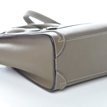 Celine Drummed Calfskin Nano Luggage Souris 9 of 11