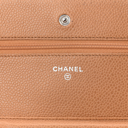 Chanel Caviar Quilted Wallet on Chain WOC Beige 6 of 11