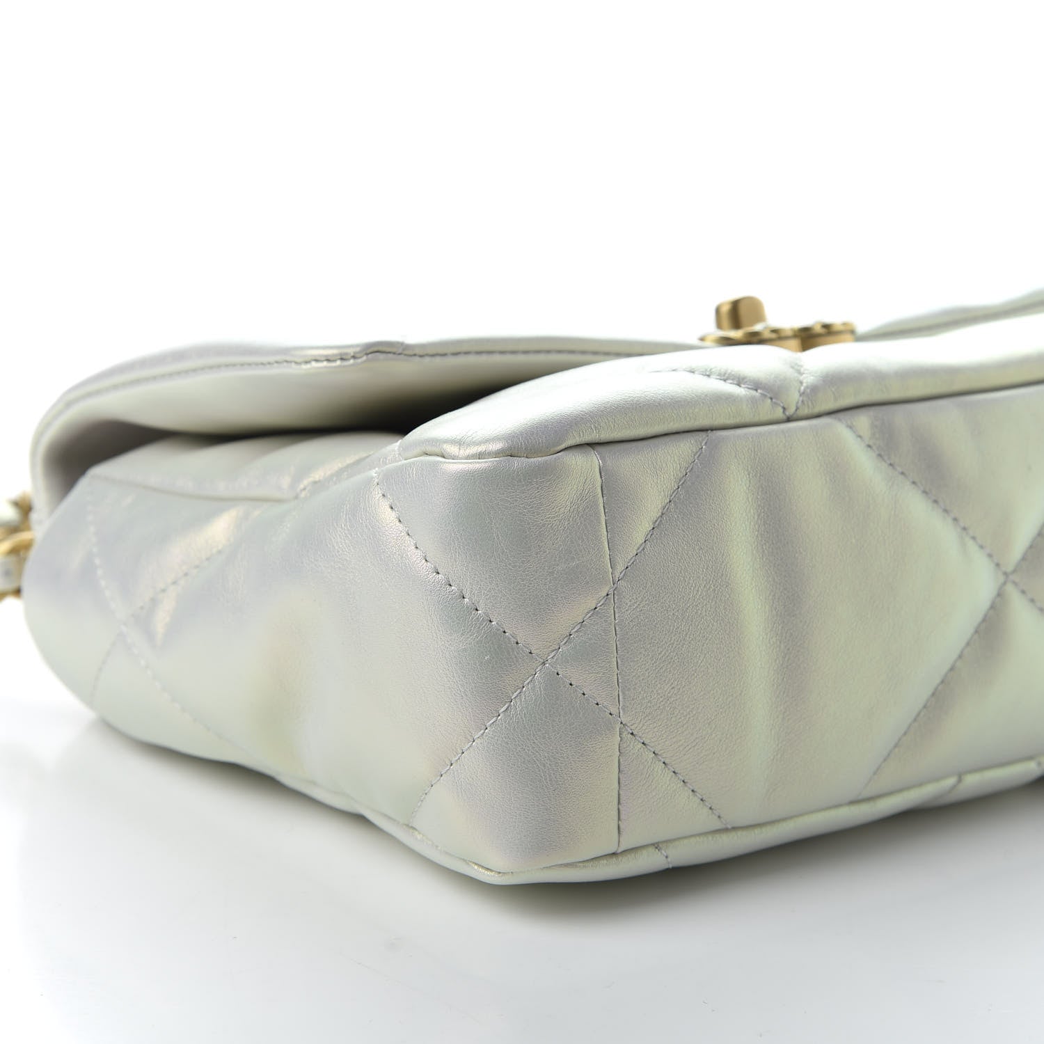 Chanel Iridescent Calfskin Quilted Medium 19 Flap White 6 of 12