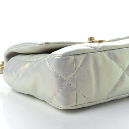 Chanel Iridescent Calfskin Quilted Medium 19 Flap White 6 of 12
