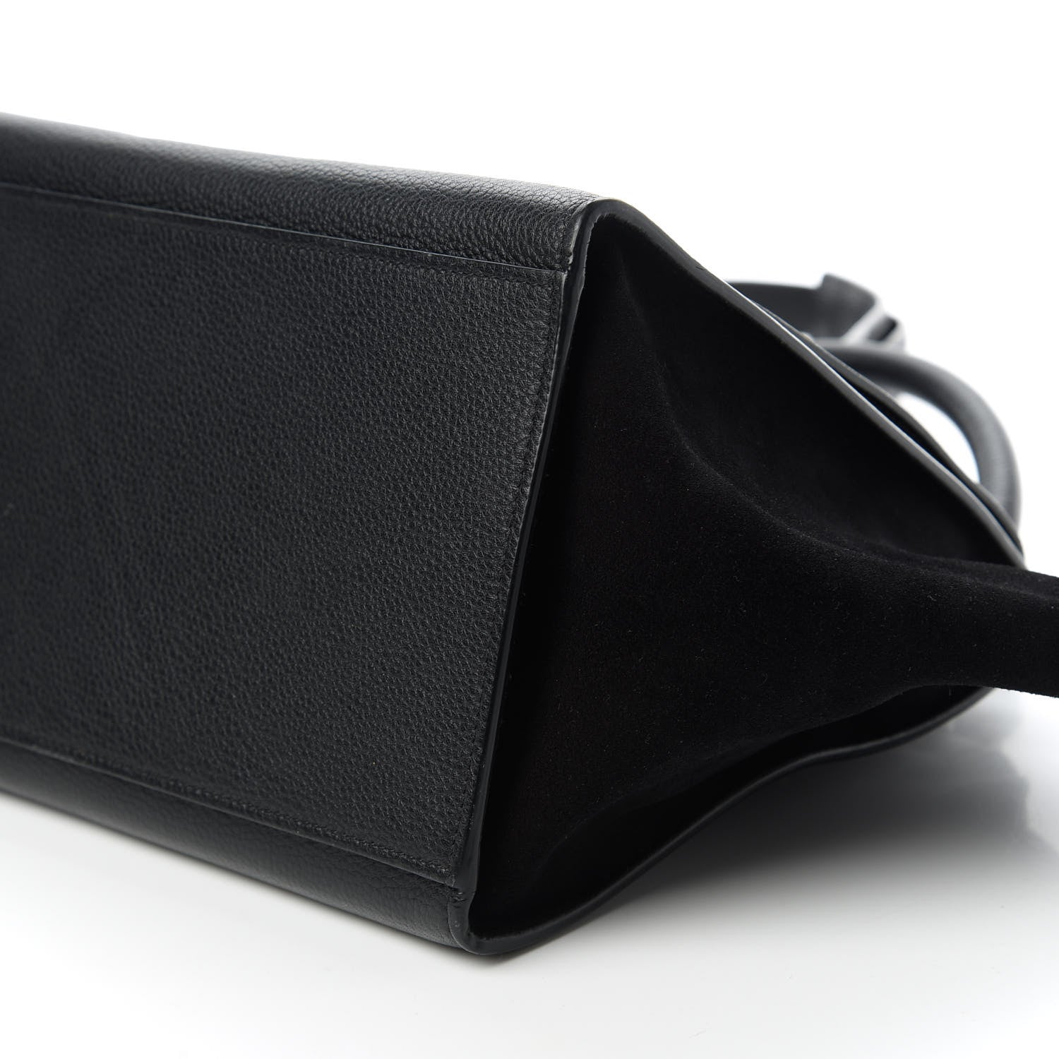 Celine Drummed Calfskin Suede Small Trapeze Black 7 of 9