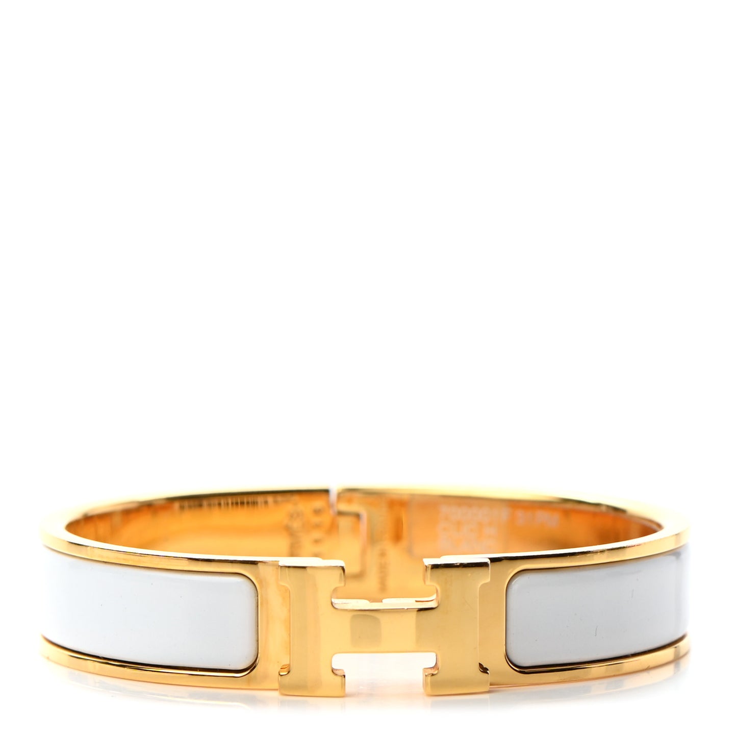 Enamel Narrow Clic Clac H Bracelet PM White