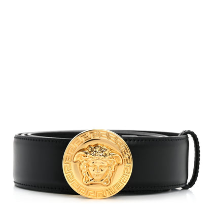 Versace Calfskin Palazzo Medusa Belt 100 40 Black 1 of 8