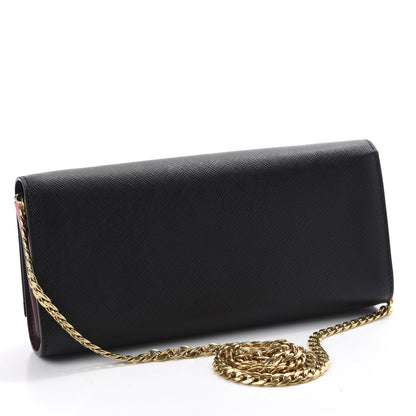 Prada City Calfskin Saffiano Pochette Black Granato 3 of 9
