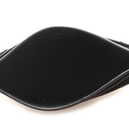 Saint Laurent Grain De Poudre Matelasse Chevron Monochrome Monogram Credit Card Case Black 5 of 6