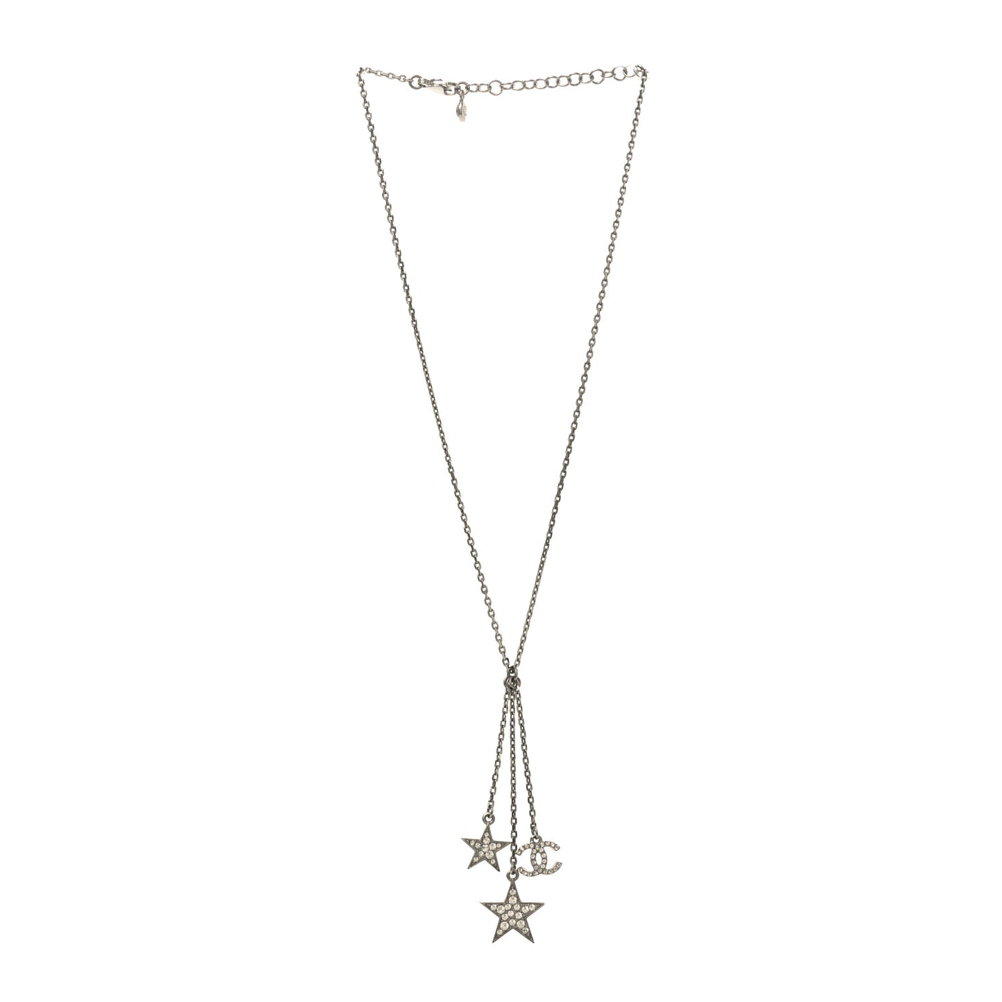 Crystal Star CC Pendant Necklace Silver Gold