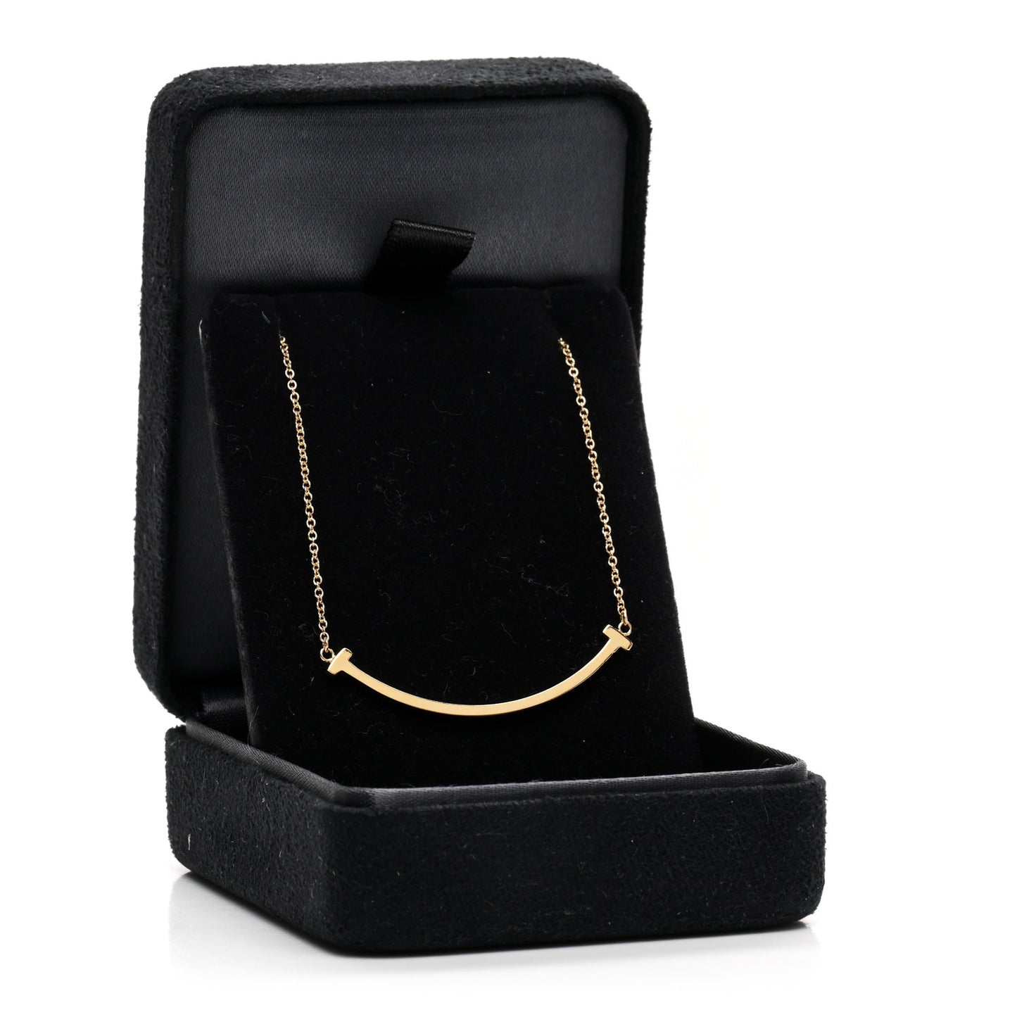 18K Yellow Gold Small T Smile Pendant Necklace