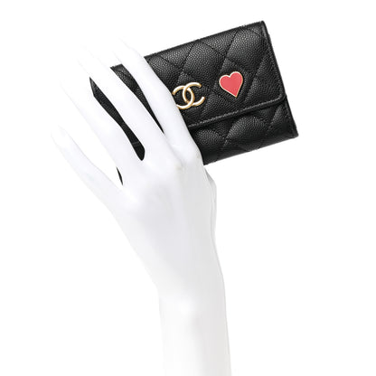 Chanel Caviar Quilted Enamel Coco Casino Flap Card Holder Wallet Black 2 of 9