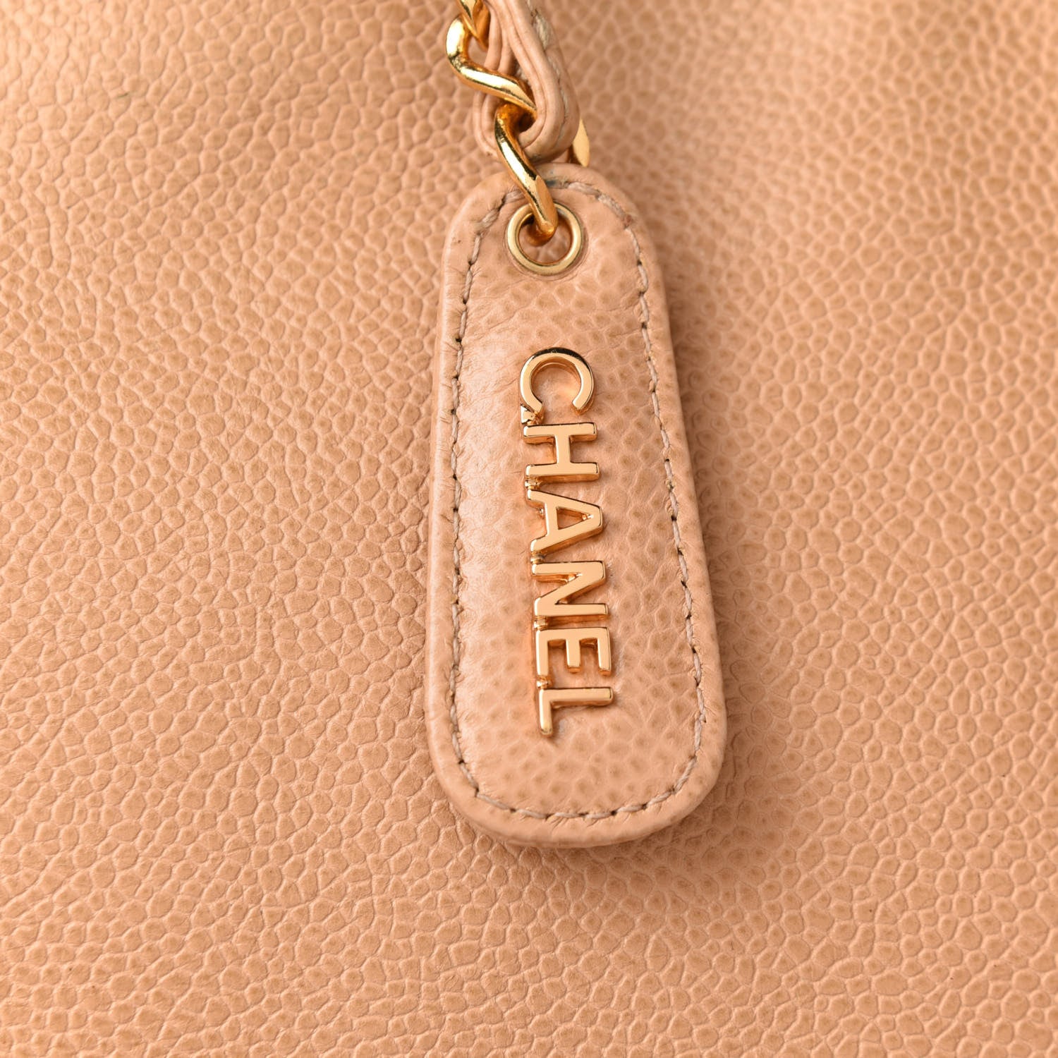 Chanel Caviar CC Shoulder Bag Beige 7 of 9