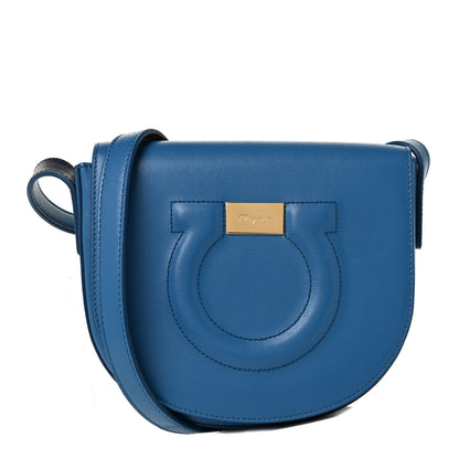 Salvatore Ferragamo Calfskin Gancini City Crossbody Azure Navy 1 of 8