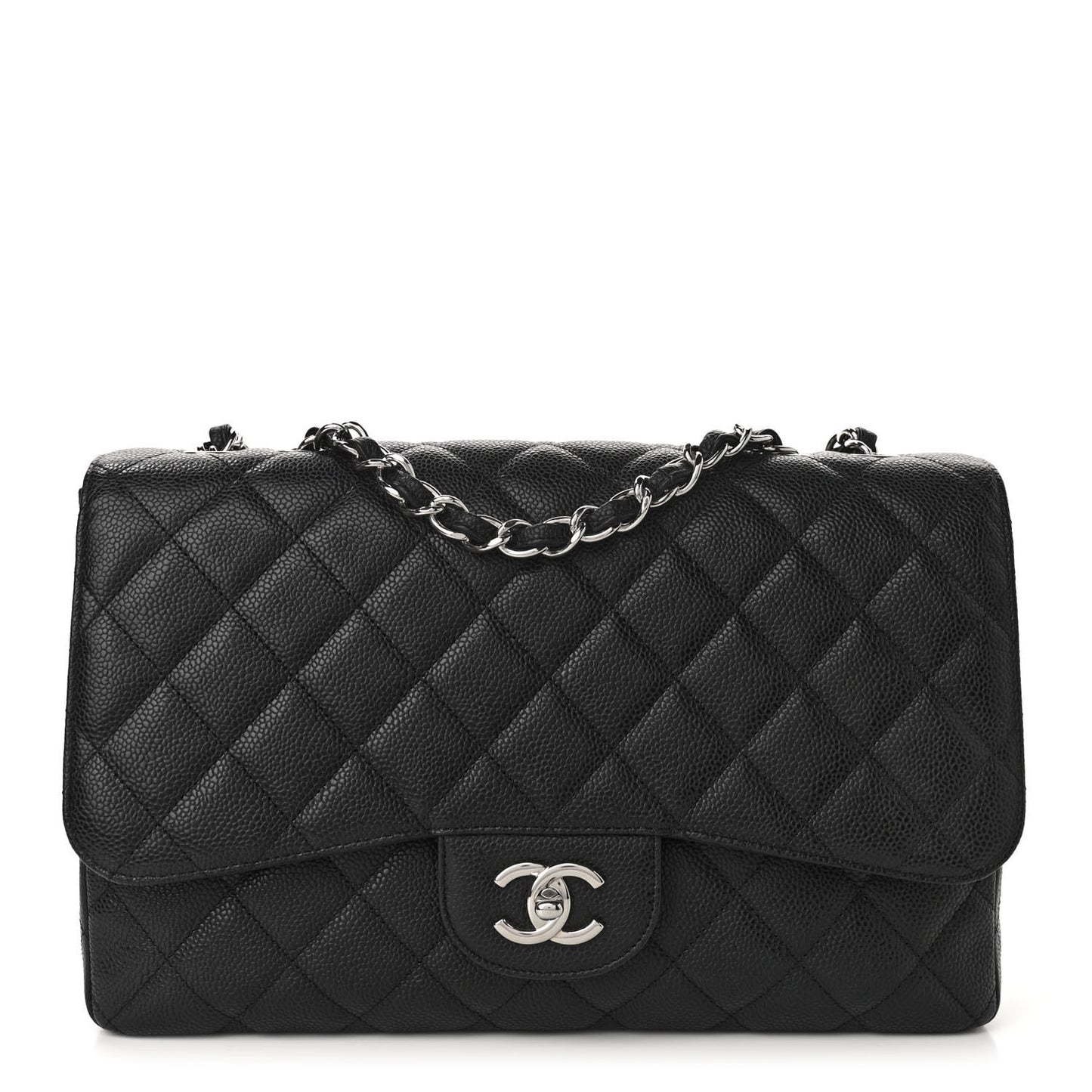 Caviar Quilted Jumbo Single Flap Black