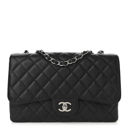 Chanel Caviar Quilted Jumbo Single Flap Black 1 of 10