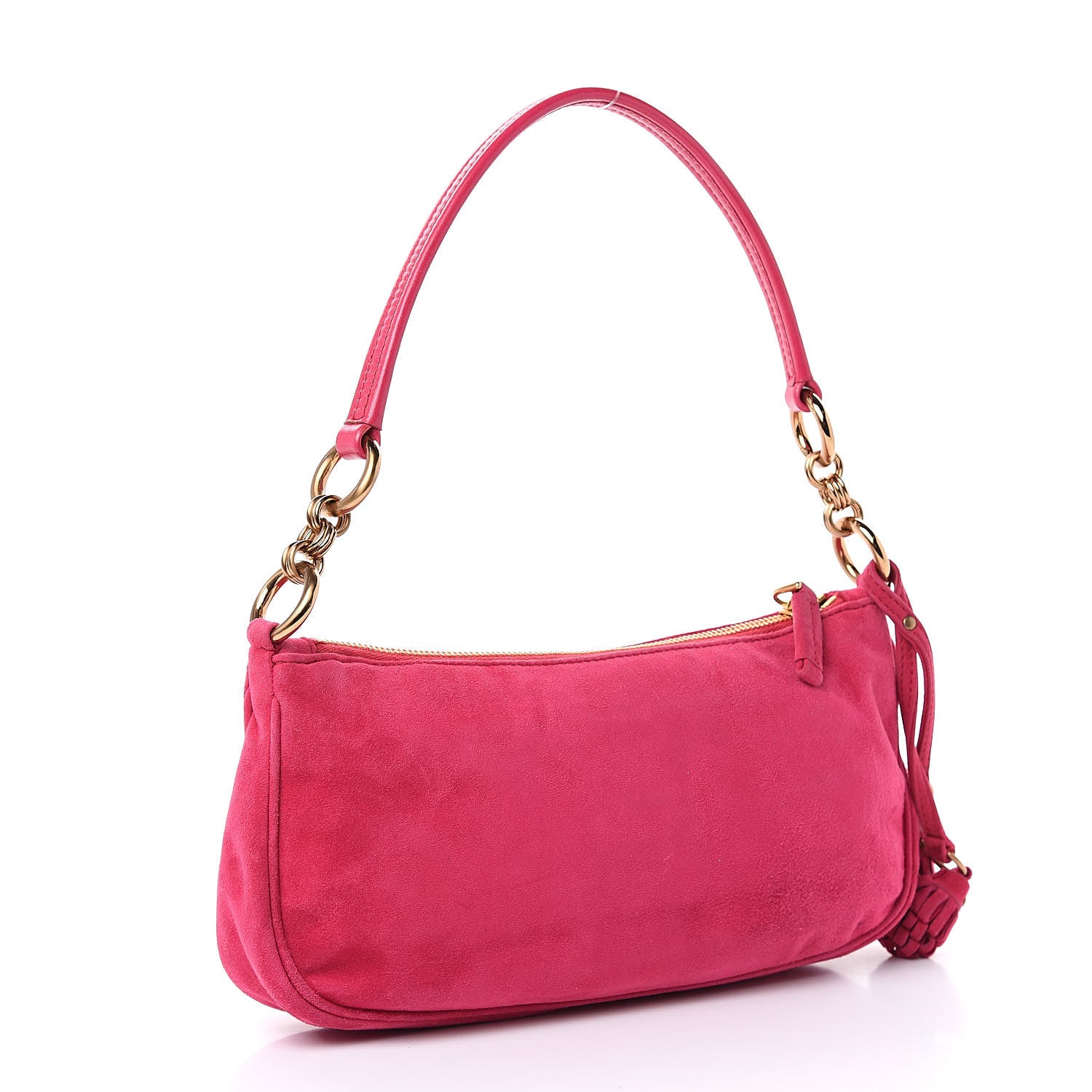 Prada Suede Box Shoulder Bag Peonia 3 of 12