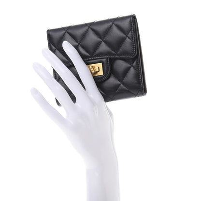 Chanel Aged Calfskin Quilted Reissue Compact Wallet Black 2 of 10