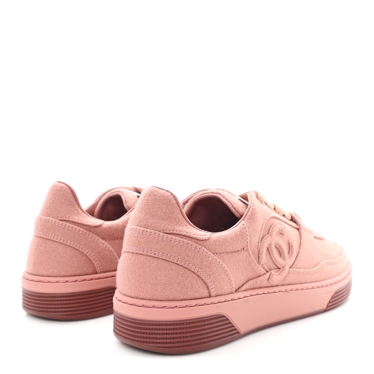 Chanel Wool Mixed Fibers Womens CC Sneakers 39 Pink 5 of 10