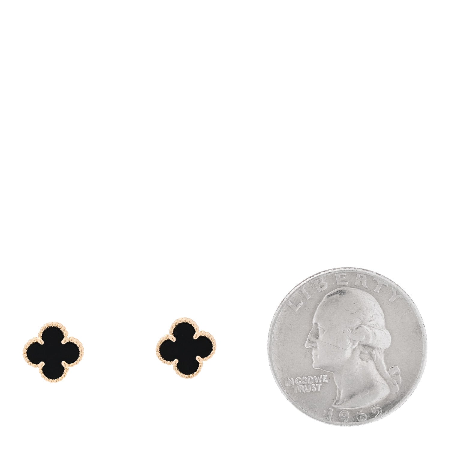 Van Cleef & Arpels 18K Yellow Gold Black Onyx Sweet Alhambra Earrings 2 of 5