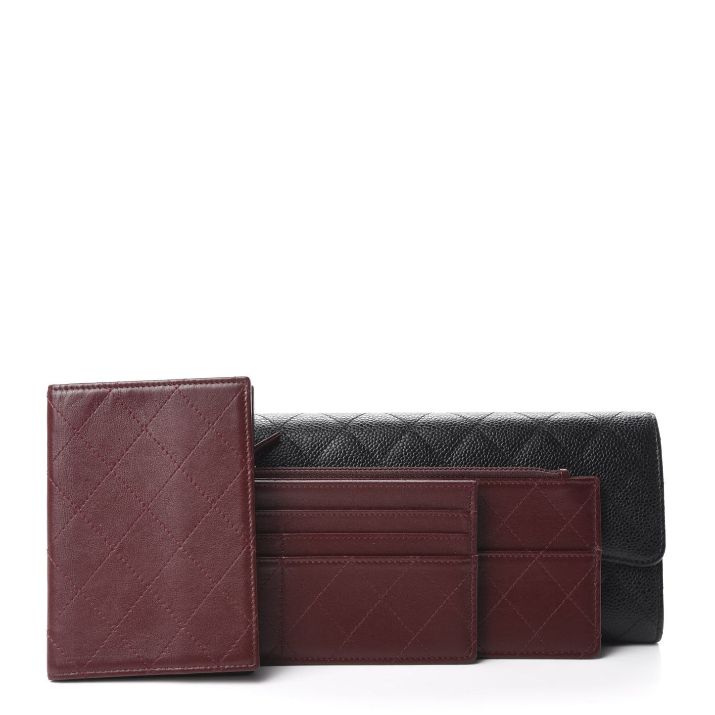 Caviar Quilted Travel Wallet Black