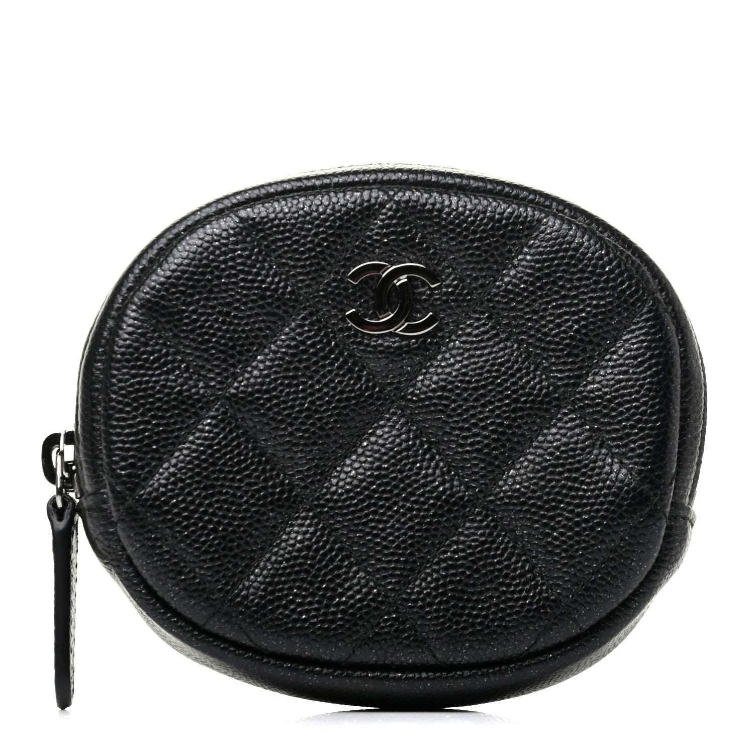 Chanel Iridescent Caviar Quilted Zip Around Classic Coin Purse Black 1 of 9