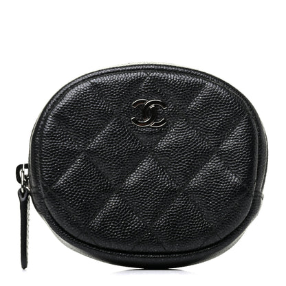 Chanel Iridescent Caviar Quilted Zip Around Classic Coin Purse Black 1 of 9