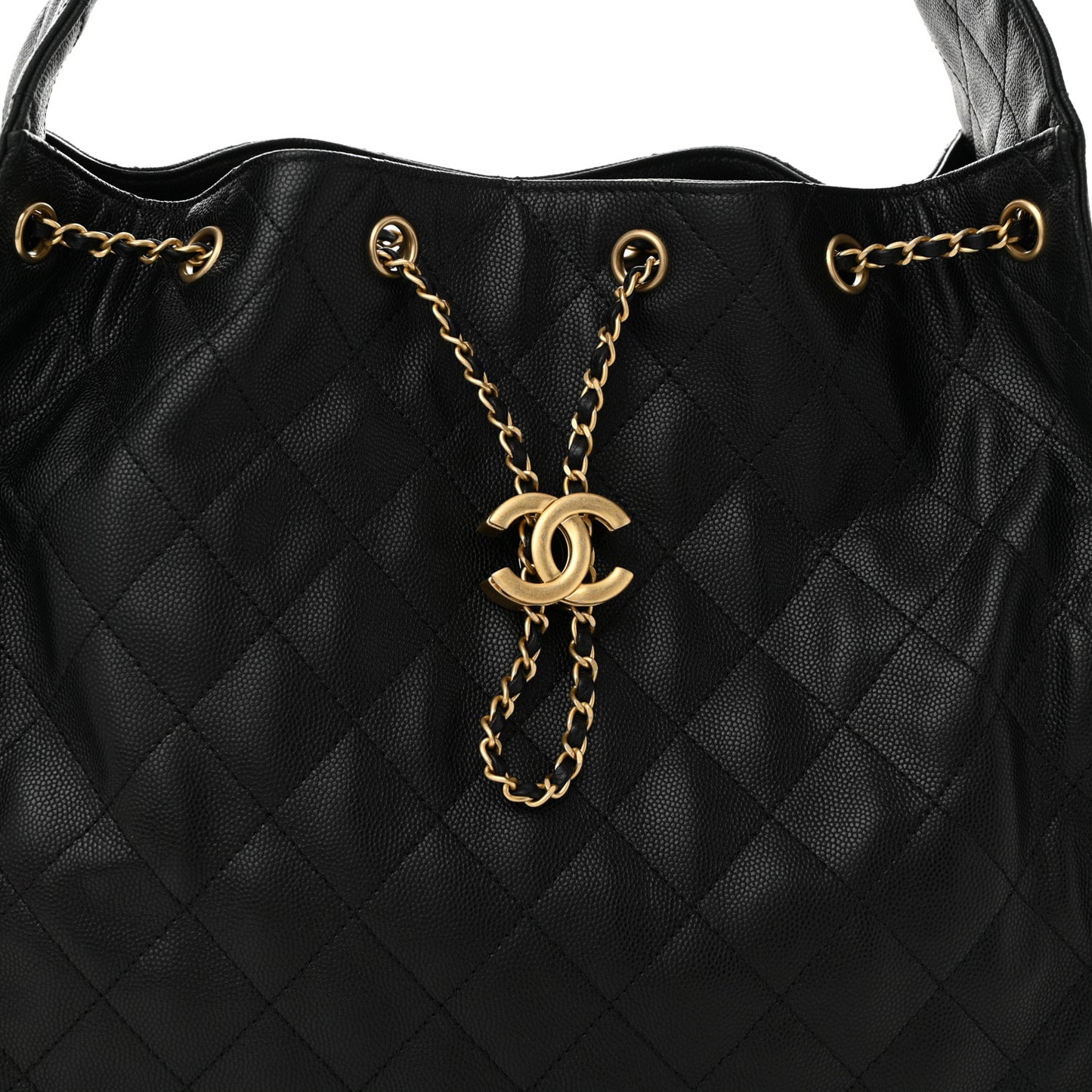 Caviar Quilted Medium Chanel 25 Handbag Black