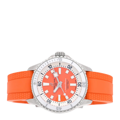 Breitling Stainless Steel Rubber 36mm Superocean II Automatic Watch Tangarine A17377211O1S1 2 of 5