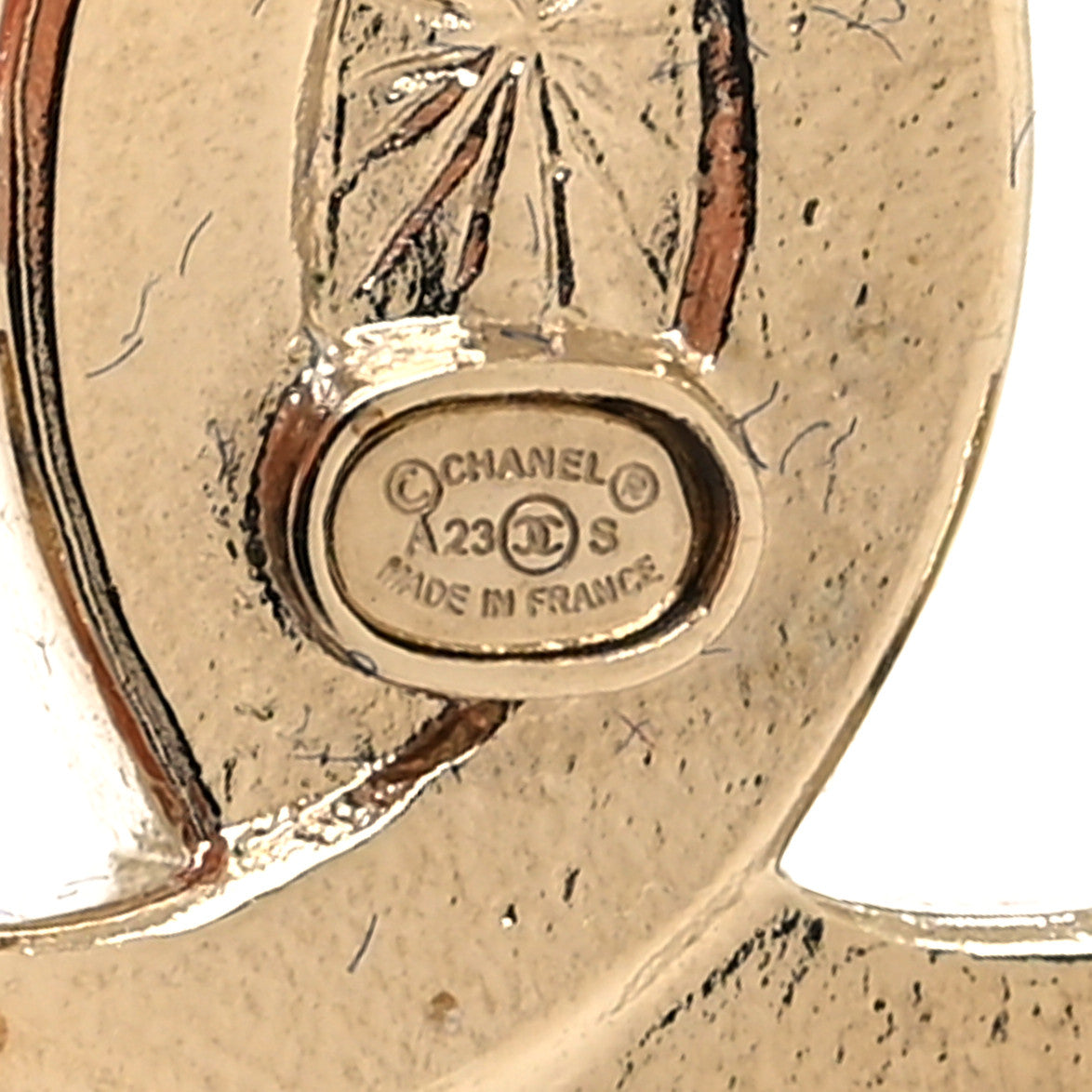 Chanel Crystal CC Large Stud Earrings Gold 4 of 4