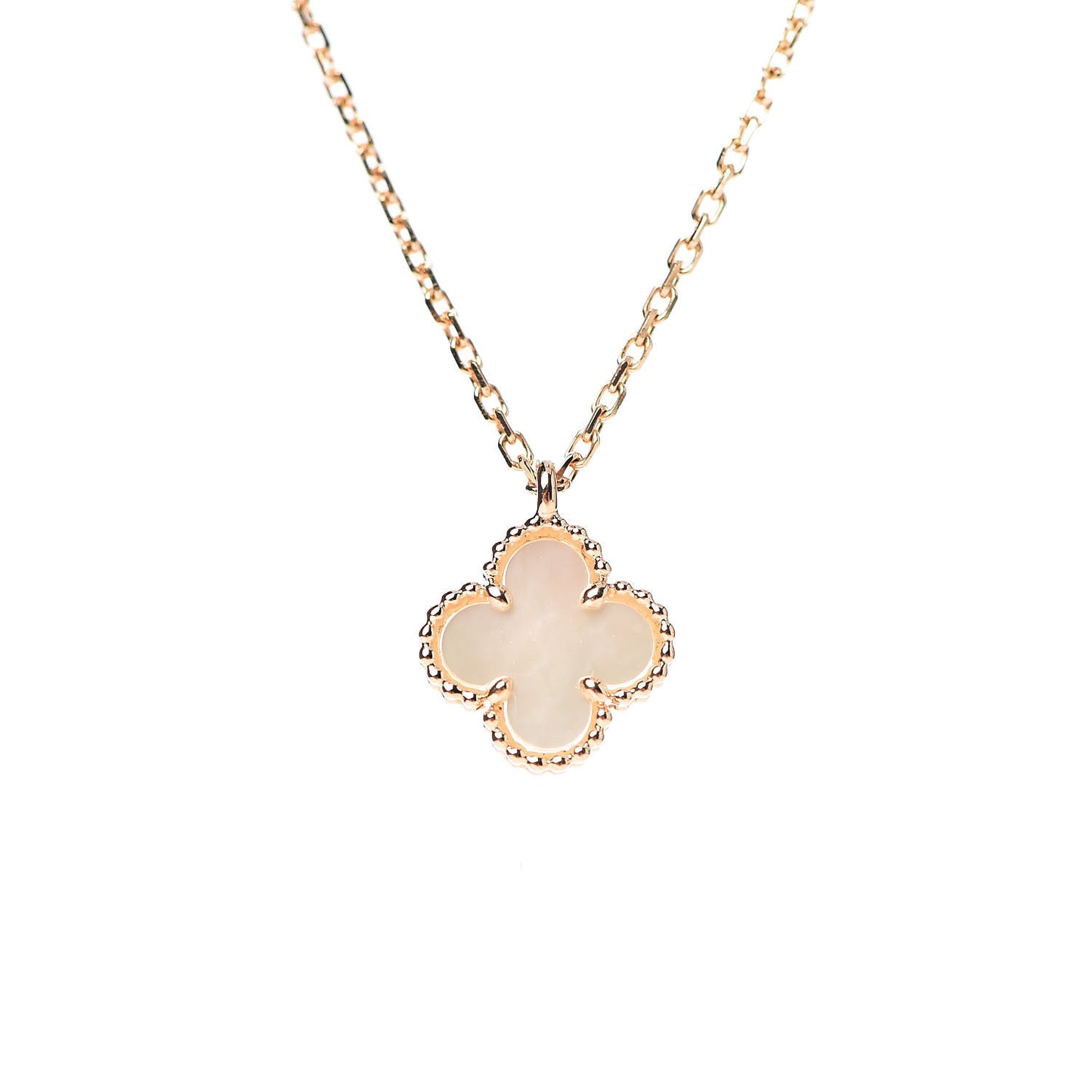 18K Yellow Gold Mother of Pearl Sweet Alhambra Pendant Necklace