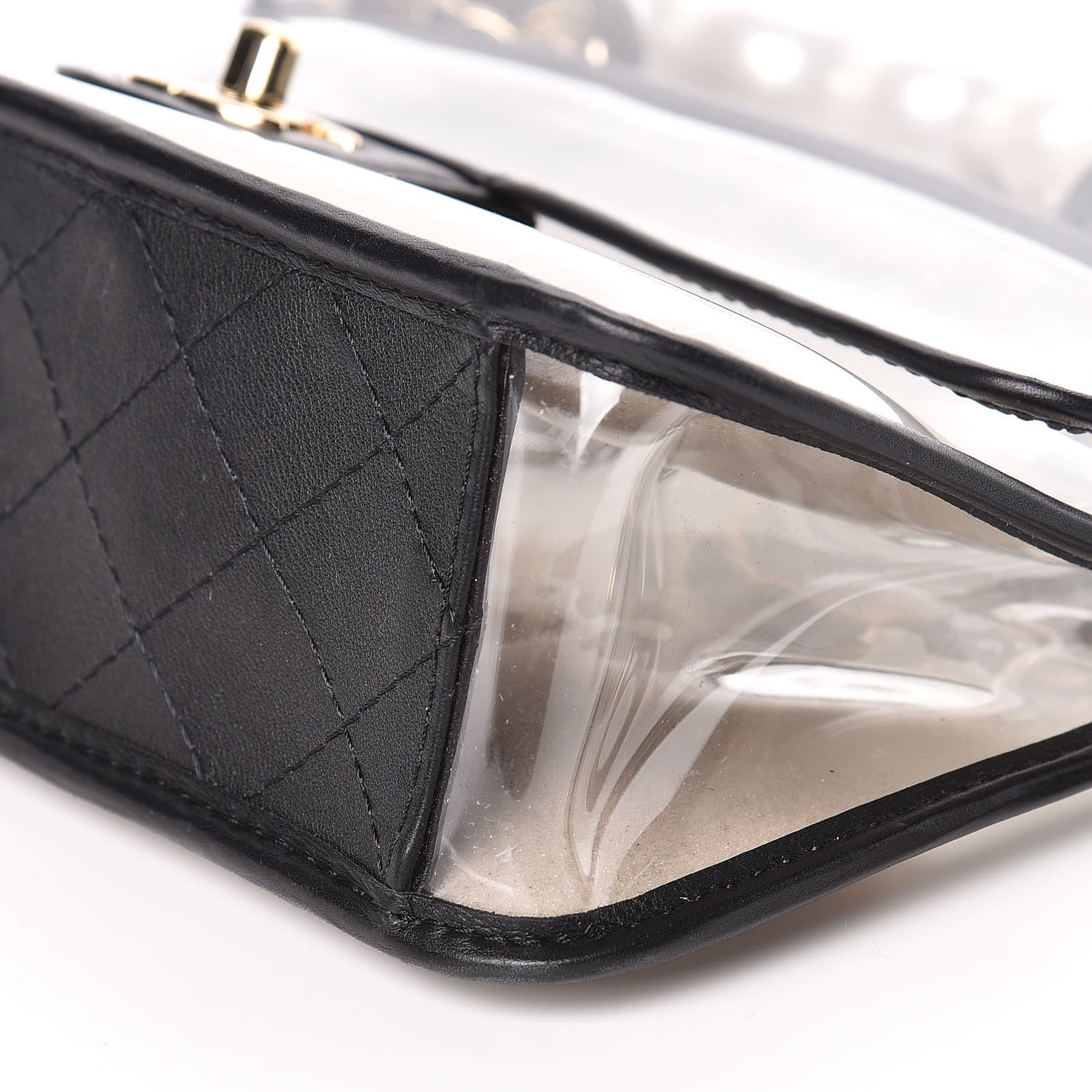 Chanel Lambskin PVC Sand By The Sea Flap With Pearl Strap Black 7 of 10