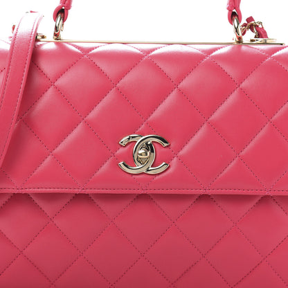 Chanel Lambskin Quilted Medium Trendy CC Flap Dual Handle Bag Dark Pink 11 of 11