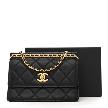Chanel Caviar Quilted Small Chain Frame Flap Black 13 of 13