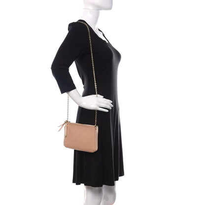 Louis Vuitton Empreinte Double Zip Pochette Beige Rose Creme 2 of 9