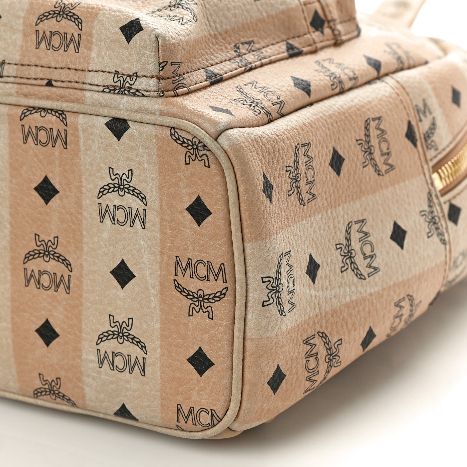 MCM Striped Visetos Small Stark Backpack Beige 9 of 12