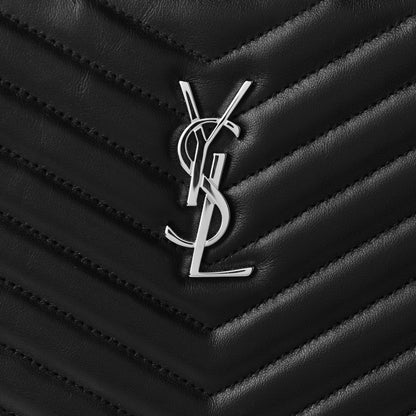 Saint Laurent Calfskin Matelasse Monogram Cassandre Tablet Pouch Black 8 of 11