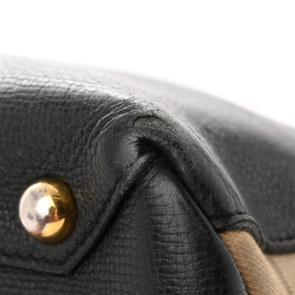Burberry Derby Calfskin House Check Medium Banner Tote Black 11 of 28
