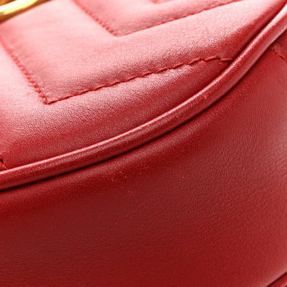 Gucci Calfskin Matelasse GG Marmont Belt Bag 85 34 Hibiscus Red 11 of 12