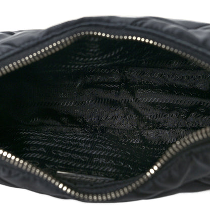 Prada Re-Nylon Triangle Padded Patchwork Shoulder Bag Black 5 of 10